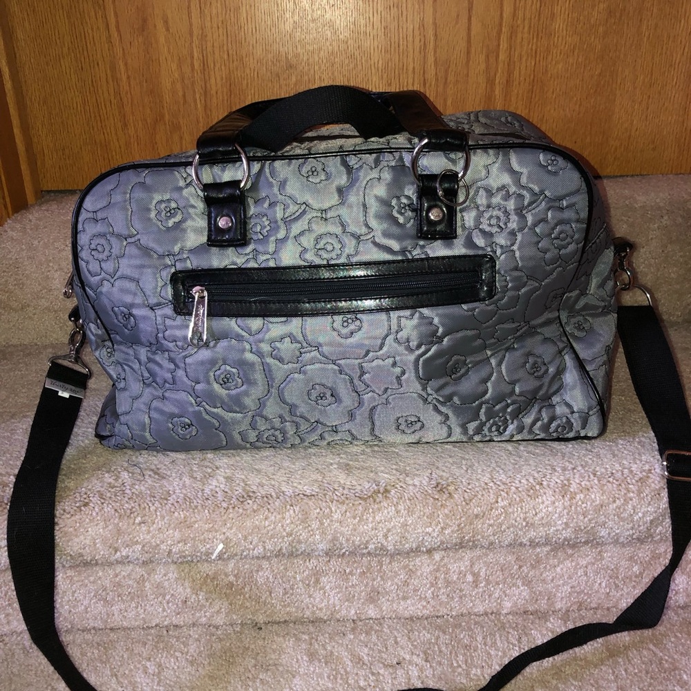 Thirty-one Grey floral quilted Duffle bag